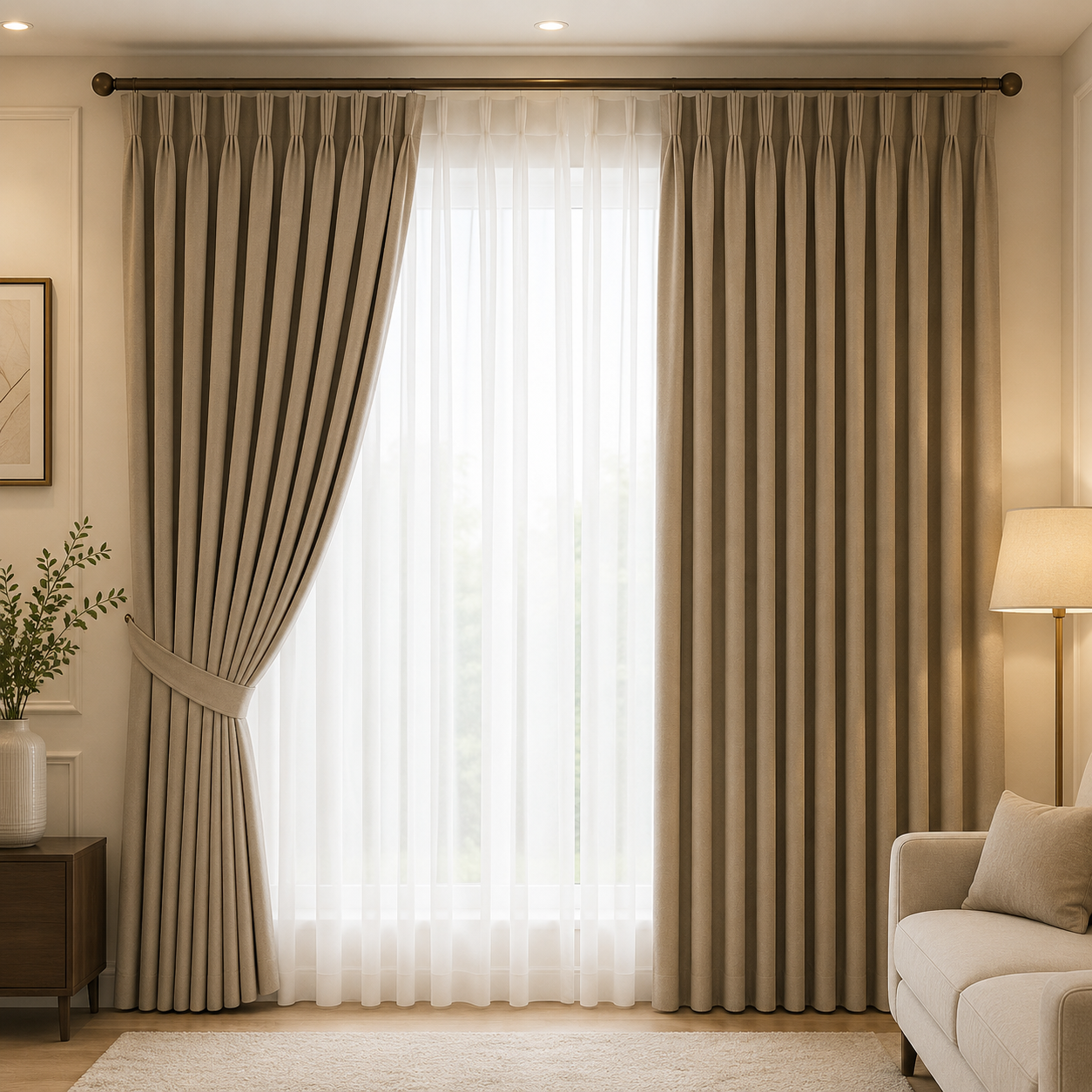 Pleated curtains